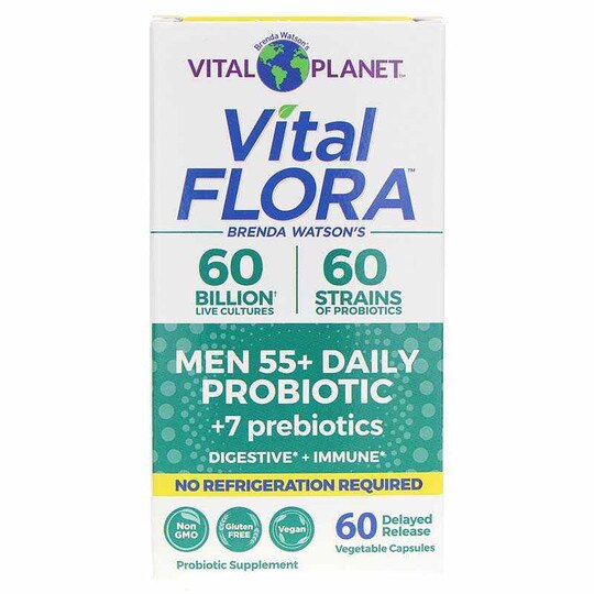 Vital Flora Men 55+ Daily Probiotic + Prebiotics Shelf Stable, VTP